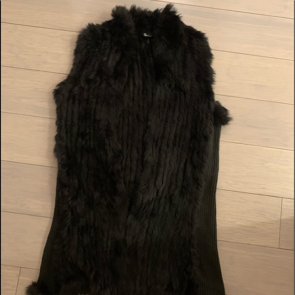 Rabbit fur vest, size small